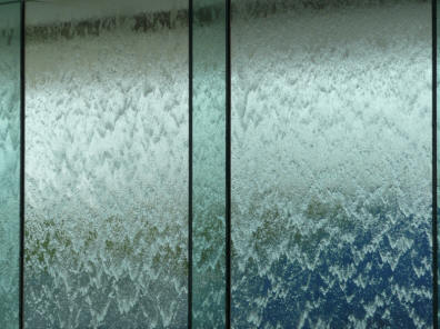 Waterfall inside of the Water Cube