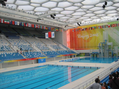 Pool and diving platforms.