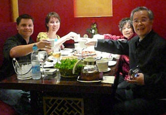 Enjoying Peking Duck and good company