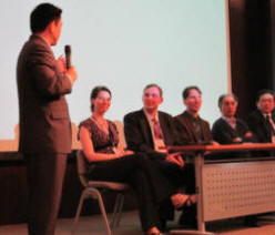 Abby with other keynote speakers on panel