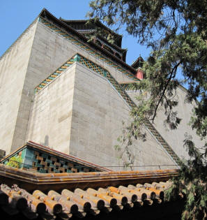 Climbing the steps to Tower of the Fragrance of the Buddha